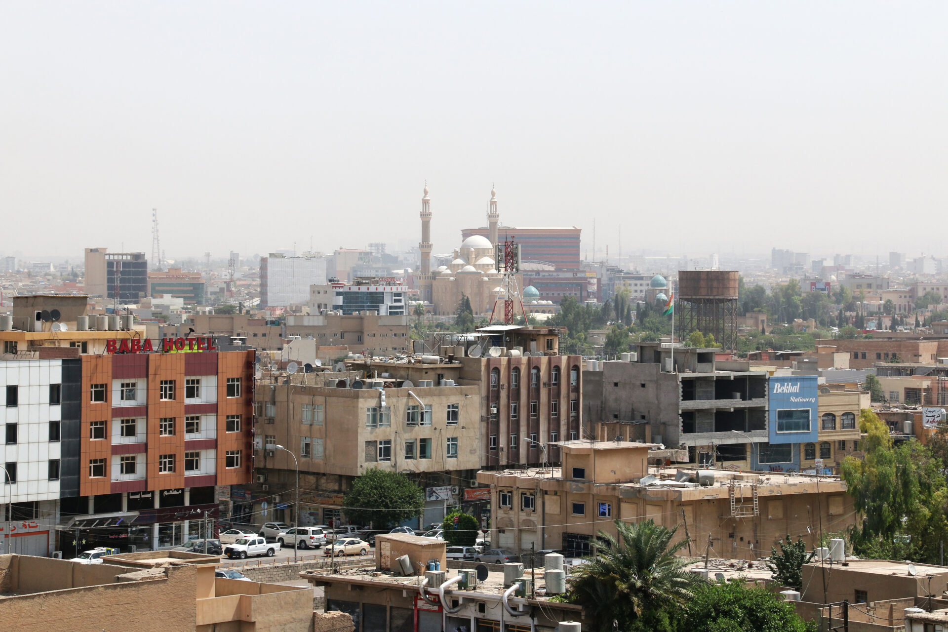 Erbil városának látképe, Irak.