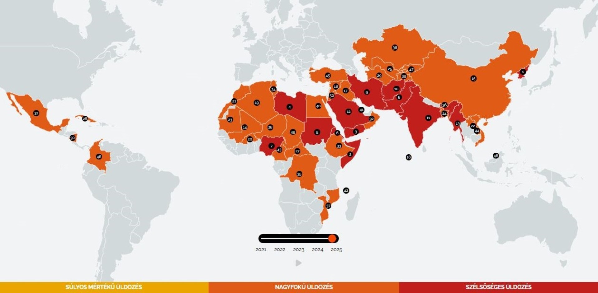 Megjelent az Open Doors 2025. évi World Watch List (keresztényüldözöttségi mutató) 50 ország-ranglistája!